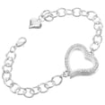 thumbnail image 1 of COMPUKAS Heart Shaped Photo Locket Bracelet Adjustable with Rhinestone for Memorial Jewelry, 1 of 8