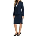 thumbnail image 4 of INSPIRE CHIC Women's Skirt Sets Collarless Suit Blazer and Pencil Skirts 2 Piece Chic Outfits 3XL Dark Blue, 4 of 6