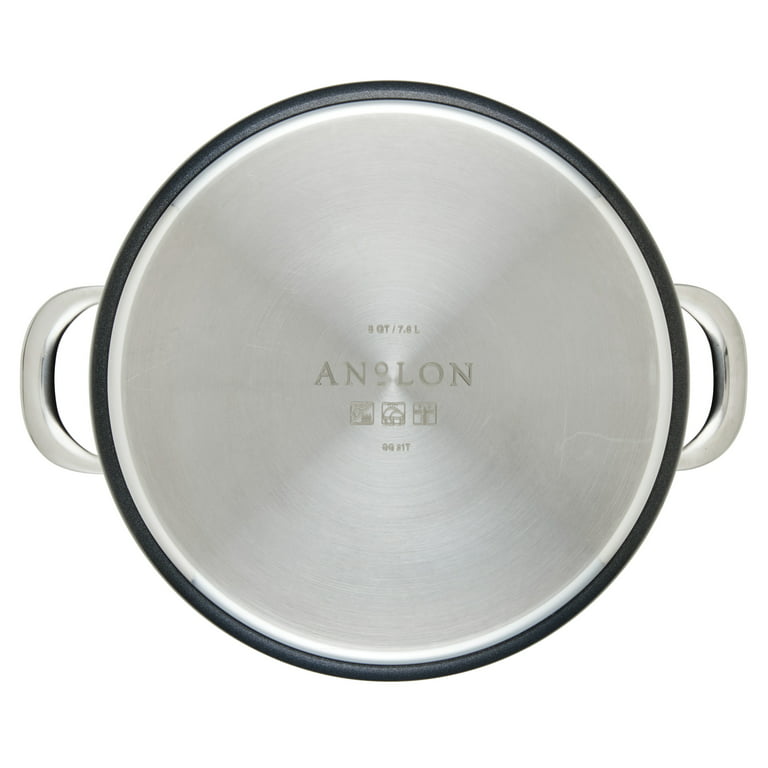 Anolon X Hybrid 7pc Nonstick Induction Cookware Set Super Dark Gray : Target