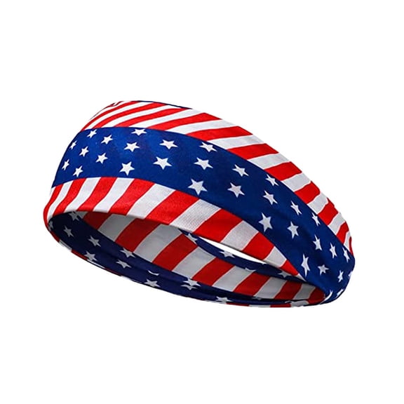 4th of July Headbands Wide Knot Patriotic Independence Day Memorial Day Hair Band, USA Flag Star Hair Accessory