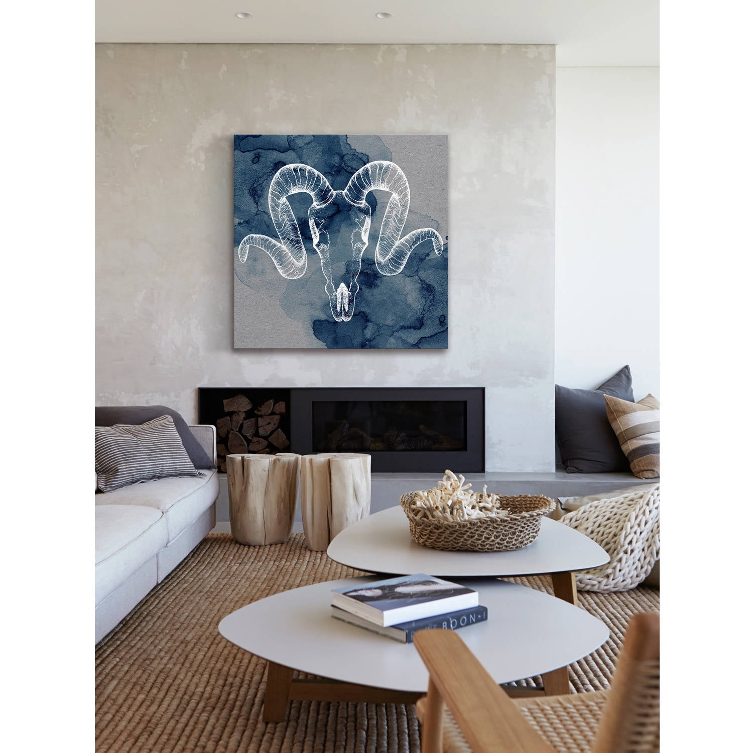 "Ram Outline" Painting Print on Wrapped Canvas