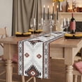 thumbnail image 2 of Brown Beige Boho 120 Inch Table Runner, Vintage Ethnic Tribal Southwestern Farmhouse Dresser Scarf Cotton & Linen Tablerunner for Dining/Kitchen Island/Holiday Party Décor 13" x 120", 2 of 9