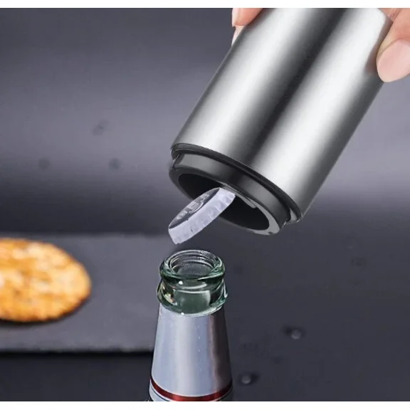 Stainless Steel Automatic Magnetic Portable Push Down And Pop Off Bottle Opener