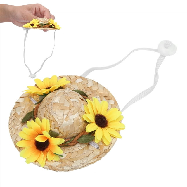 Sombrero de Gato Sombrero Mini Sombrero de Paja Sombreros Sombrero Sombreros de Fiesta con Adorno Multicolor Sombrero Sombreros de Fiesta para Mascotas pequeñas Cachorro Gato 2 ANGGREK Otros