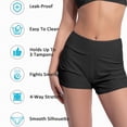 thumbnail image 6 of HCNTES Women's 3" High Waisted Swim Board Shorts UPF50+ Quick Dry Swimsuit Bikini Bottoms with Liner(Black,S), 6 of 8