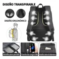 thumbnail image 2 of Mochila Para Laptop 15.6 Pulgadas Matein 1161 Térmica Con Interior Impermeable 25l Color Negro Lisa Para Hombre Y Mujer Negro, 2 of 7