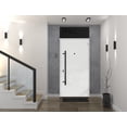 thumbnail image 5 of Front Exterior Prehung Steel Door / Deux 6072 Black Enamel / Top Exterior Window Sidelite / Entry Metal Modern Painted W36" x H80+16" Left hand Inswing, 5 of 5