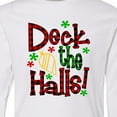 thumbnail image 4 of Inktastic Deck the Halls in Green and Red Plaid with Christmas Bulb Long Sleeve Youth T-Shirt, 4 of 5