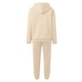 thumbnail image 7 of Uqiangy Sweatsuits Women 2 Piece Outfit Women's Sweatshirts Oversized Casual Loose Solid Soft Sweatshirts for Women 2 Piece Sets for Womenn 2025 Fall Trendy Long Sleeve Khaki XL, 7 of 7