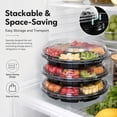 thumbnail image 4 of 10 Pcs Round Appetizer Serving Tray with Lids, 6 Divided Serving Tray, MODANU Disposable Food Storage Containers, Plastic Tray Storage, Snack, Vegetable Fruit Plastic Trays for Party and Buffet, 4 of 7