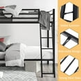 thumbnail image 2 of SHA CERLIN Black Twin Over Twin Metal Bunk Bed for Juniors, Industrial Frame with Inclined Stairs & Full-Length Guardrail, 2 of 7