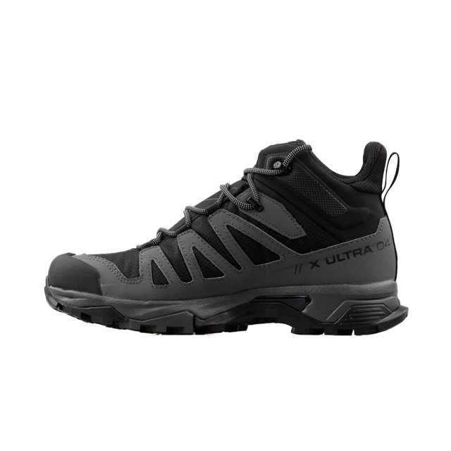 Salomon Chaussure de Randonnée pour Homme X Ultra 4 MID GTX en Noir, Aimant et Bleu Perle, Taille 7. Espadrilles de Randonnée Imperméables pour Homme avec design Mi-Hauteur, Agilité de Course sur Sentier, Stabilité, Adhérence et Superposition durable. Idéale pour les Randonnées Techniques avec Semelle Texturée pour l'Adhérence.