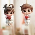 thumbnail image 3 of B Wedding Themed Acrylic Keychain For Car Rearview Mirror Accessories And Backpack Small Pendant, 3 of 5