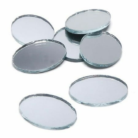 Micro Diecast Mini Oval Mirror - 2 x 1.5 inch Mini Oval Glass Mirrors Bulk 24 Pieces Mosaic Mirror Tiles