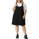 thumbnail image 1 of GRACE & GRANDEUR Vestido de mezclilla sin mangas para mujer de talla grande, falda casual de verano midi con bolsillos 3X negro, 1 of 8