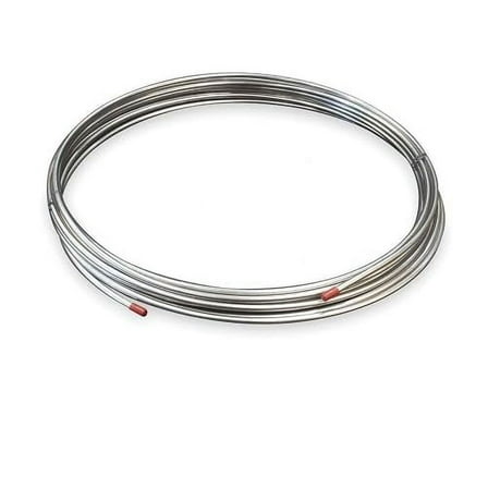 Stainless Steel Tubing Coil, Type 304-1/4" OD x 100 ft, .020 Wall