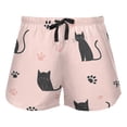 thumbnail image 2 of Women's Soft Sleep Shorts Relaxed Fit Lounge Pajama Bottoms Shorts for Women Pajama for Home and Comfort Black Cat and Cat's Paw, 2 of 8