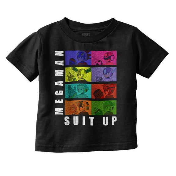 Classic Video Game Mega Man Suit Up Toddler Boy Girl T Shirt Infant Toddler Brisco Brands 12M