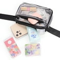 thumbnail image 4 of UTO Fanny Packs for Women Waterproof Waist Bag Fashion Small Crossbody Belt Bag with Zipper Pocket for Travel(Clear), 4 of 9