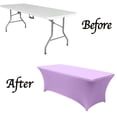 thumbnail image 2 of Mds Pack of 20 Rectangular Stretch 8ft Spandex Table Cover Tablecloths for Wedding - Light Purple, 2 of 6