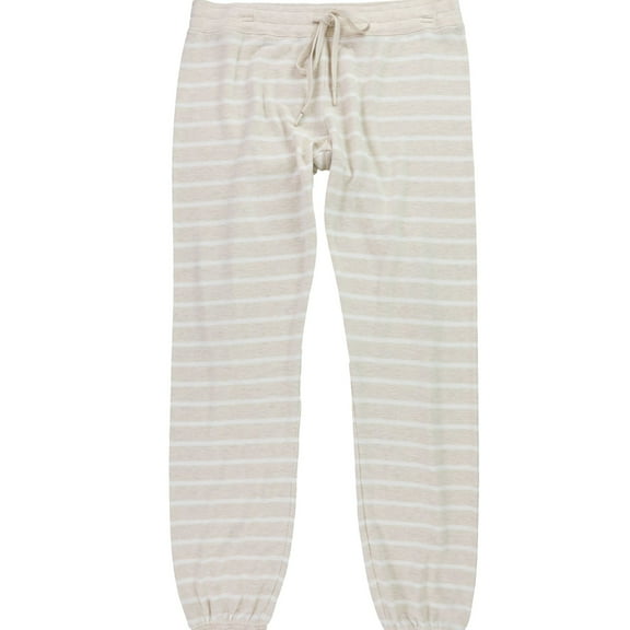 P.J. Salvage Womens Heathered Pajama Jogger Pants, Beige, Medium