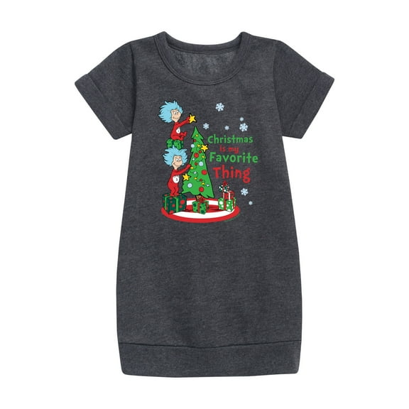 Cat in the Hat - Christmas Is A Family Thing - Toddler And Youth Girls Fleece Dress