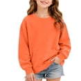 thumbnail image 3 of Girls Soft Pullover Sweatshirts Crewneck Comfortable Long Sleeve Sweatshirt with Pocket Elastic Cuffs Gentle on skin Durable, 3 of 9
