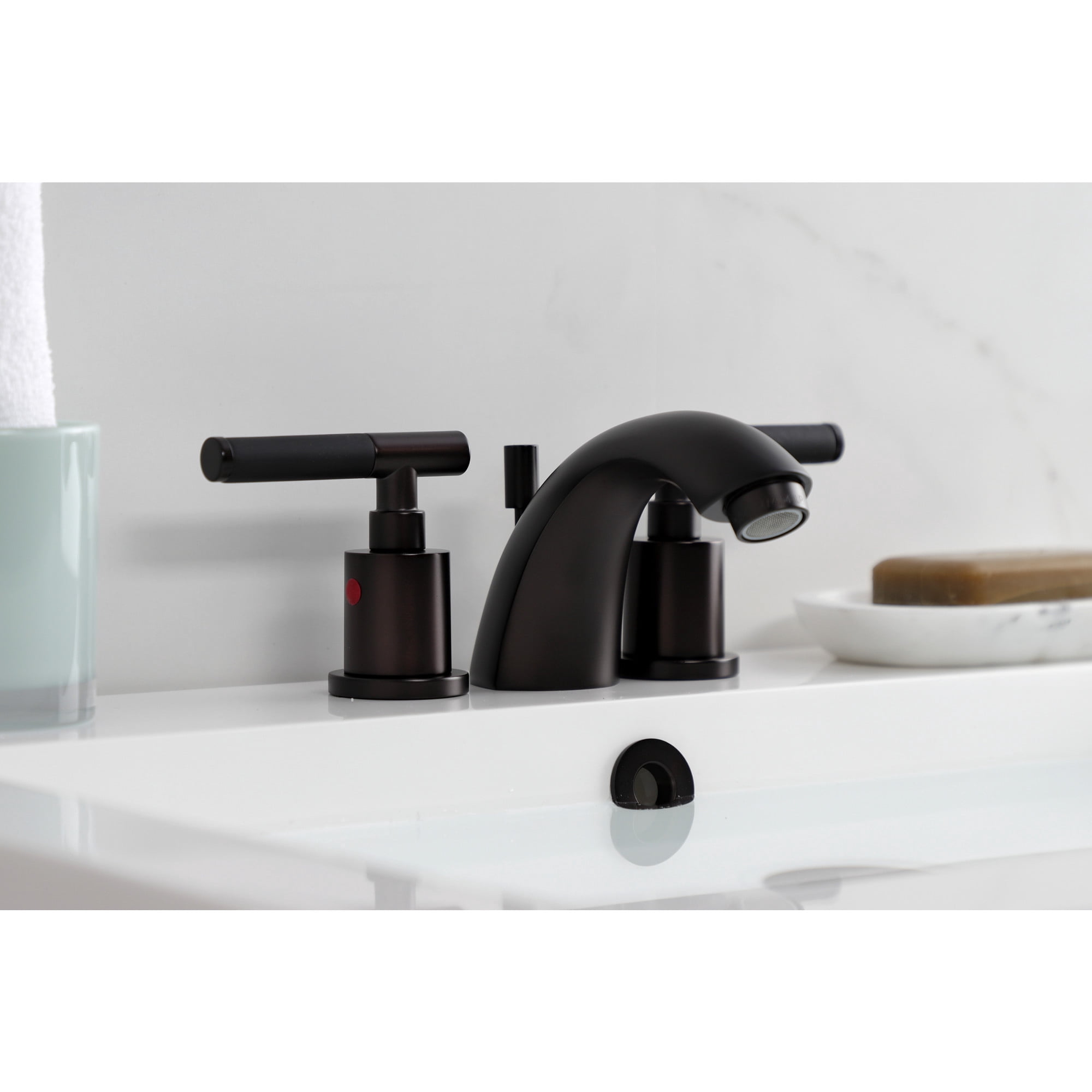 Kingston Brass KB8955CKL Kaiser Mini-Widespread Bathroom Faucet with Pop-Up Drain, Oil Rubbed Bronze