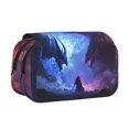 thumbnail image 1 of Disketp Red And Blue Fire Dragon Estuche de Lápices de Doble Capa con Tapa Abatible y Cremallera, Organizador Escolar para Adolescentes y Adultos, 1 of 7