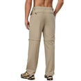 thumbnail image 4 of Little Donkey Andy Men's Quick Dry Zip Off Convertible Pants Elastic Lightweight Hiking Travel Golf Khaki XXL, 4 of 8