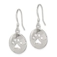 thumbnail image 2 of Sterling Silver Polished Paw Print Shepherd Hook Earrings, 2 of 3