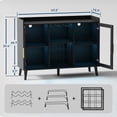 thumbnail image 2 of Black Freestanding Liquor Cabinet with LED Light Wine Bar Cabinet for Home Wine and Coffee Bar with Wine Rack and Glass Holder Kitchen Buffet Sideboard Storage for Home Living Room Dining Room, 2 of 6