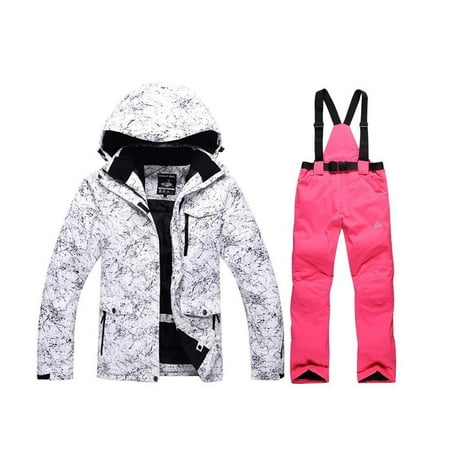 Ski And Snowboard Outlet - Fashion Women's High Waterproof Windproof Snowboard Colorful Printed Ski Jacket and Pants Style4 Large
