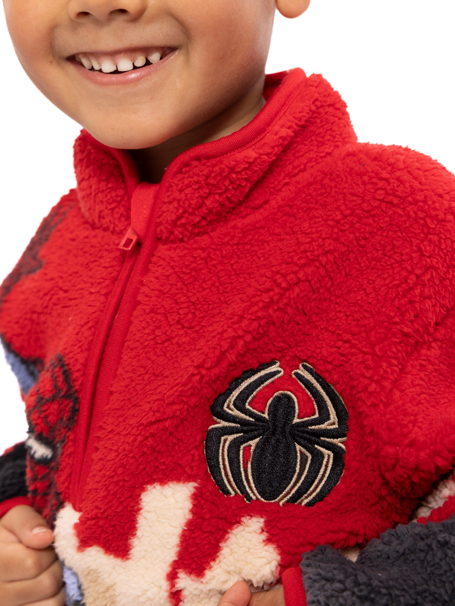 Spider-Man Toddler Boys Plush Fleece Half Zip Sweatshirt, Sizes 12M-5T