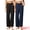 Deep Blue and Black, variant on Women's Flowy Cotton Wide Leg Lounge Pants S Light Gray
