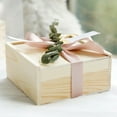 thumbnail image 3 of Huanledash Sliding Cover Gifts Package Box Square Wood Wedding Favor Gift Wrap Box Desktop Decor, 3 of 8