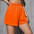 thumbnail image 4 of WTXUE Shorts for Women, Running Casual Elastic High Waisted Athletic Shorts Baggy Fleece Shorts with Straight-Leg Elastic Waistband Baggy Fit Elastic Band Activewear Short, Orange, 4 of 8