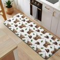 thumbnail image 5 of White Highland Cow Hat Leaf Pattern Kitchen Rug Mat,Kitchen Runner Rugs Non Skid Washable,Decorative Kitchen Floor Mats for Kitchen,Sink,Laundry,17"x47.2", 5 of 7