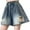 Light Blue, variant on Rezuofi 1 Pcs Y2K Gothic Grunge Casual Style High Waist Wide Leg Vintage Distressed Frayed Stars Trim Denim Cargo Shorts