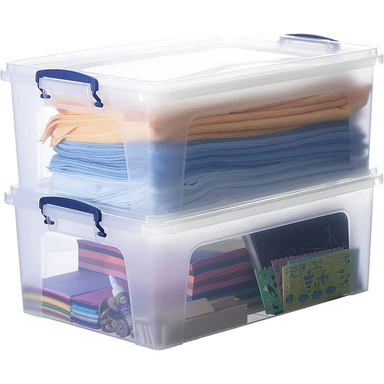Superio 22 Qt Clear Plastic Storage Bins with Lids and Latches, Organizing  Containers, Stackable Plastic Tote for Household, Garage, School, and