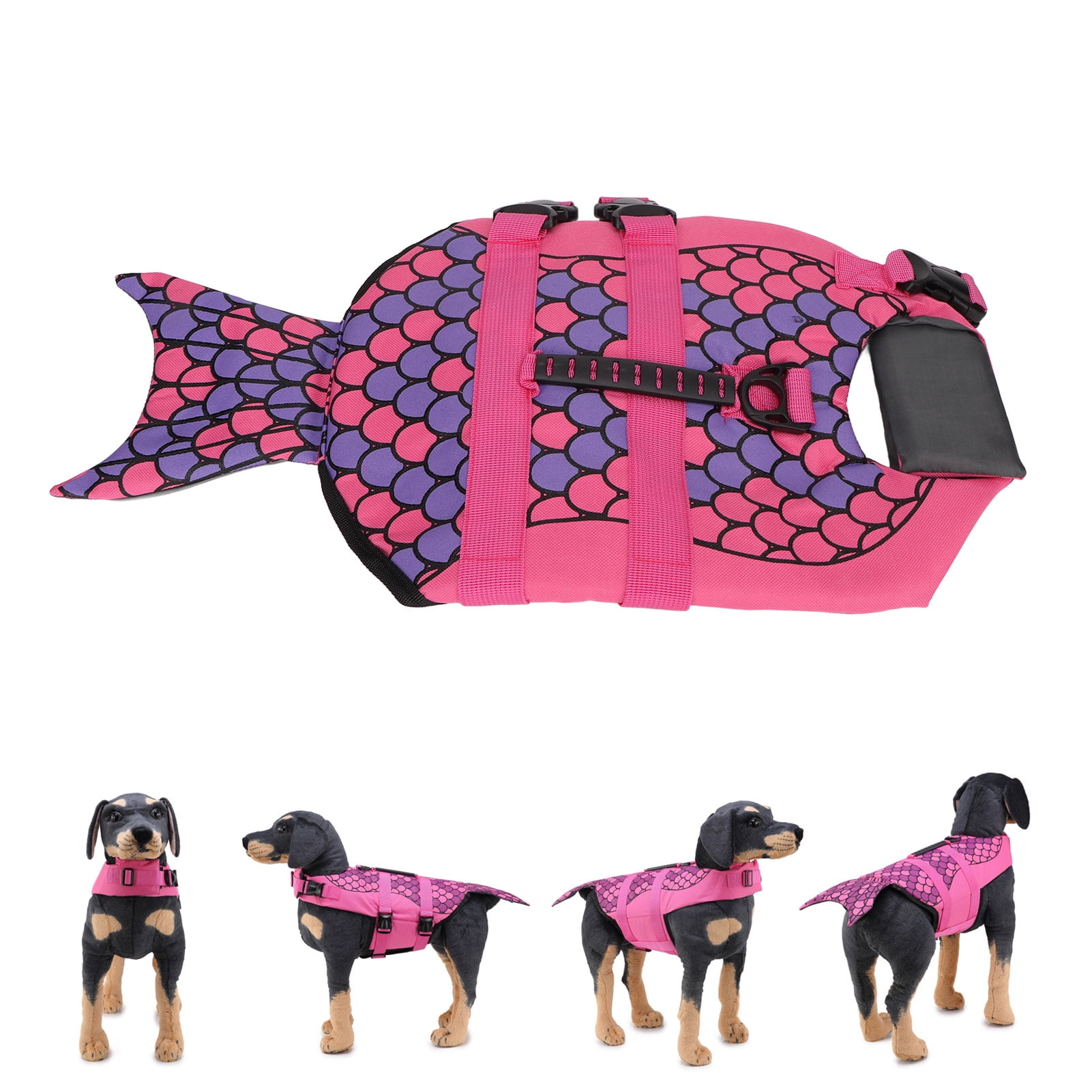 Dog Life Jacket Adjustable High Visibility Dog Life Vest Ripstop Dog Lifesaver Pet Life Preserver With High Flotation Swimsuit For Small Medium And Large Dogs Walmart