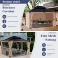 HEAVDUTY Hardtop Wood Gazebo 10x12 ft Cedar Wood Frame Gazebo with