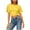 Yellow, variant on Diufon Womens Crop Tops Summer Crew Neck Short Sleeve Ruched Tunic Top Stretchy Going Out Slim Basic Tees