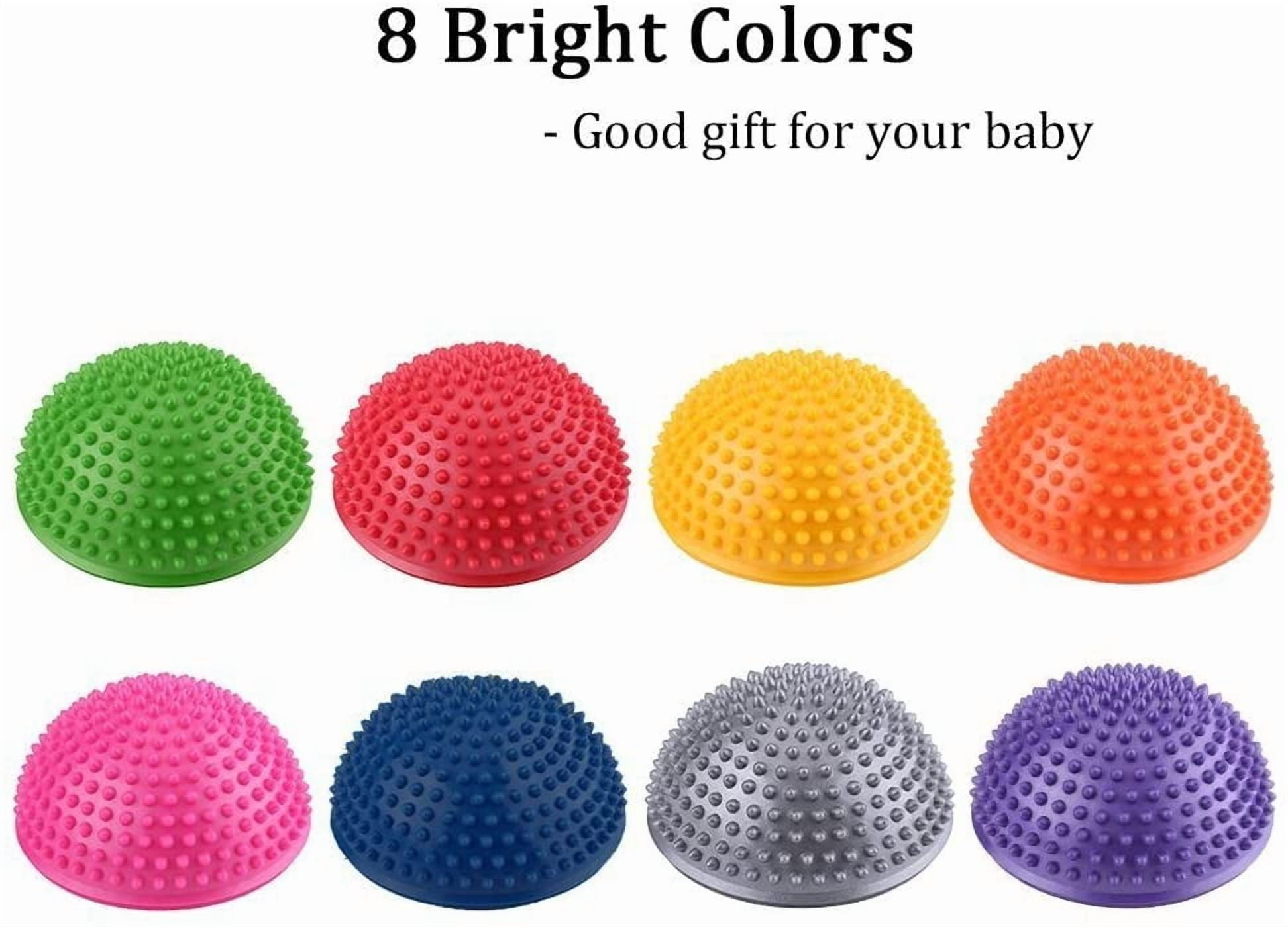 ABCISI 2Pcs/Lot Balance Pods, Half Ball Massage Foot Sports Balance Hedgehog Pimples Pilates Ball for Yoga Fitness Gymnastics Exercise (16cm, Silver)