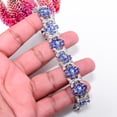 thumbnail image 4 of Tanzanite, CZ 925 Sterling Silver Adjustable Tennis Bracelet 7-8" B130918, Tanzanite Bracelet, Vivid Blue Bracelet, Oval Bracelet, 4 of 6