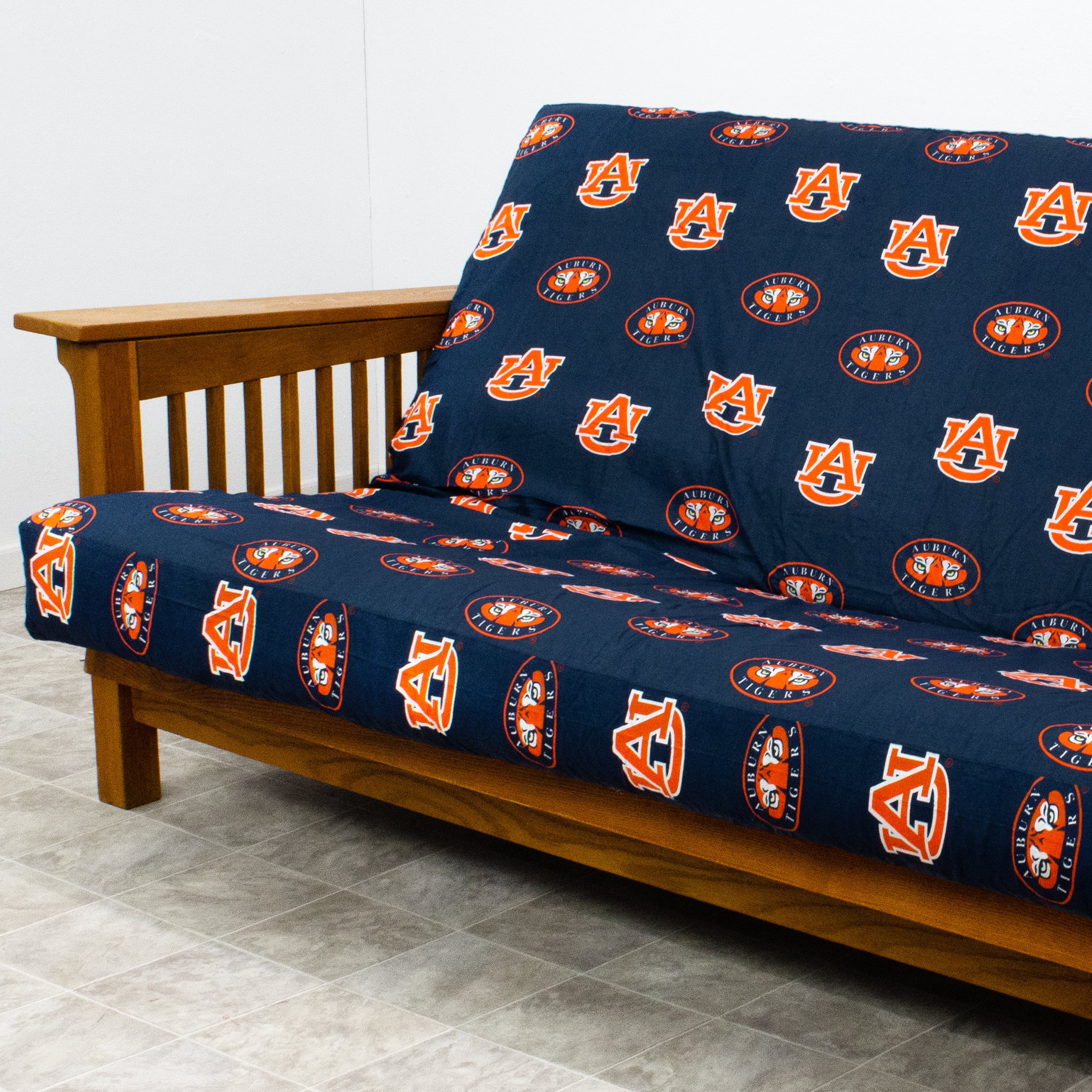 Auburn Tigers Futon Cover - Full size fits 6 and 8 inch mats