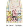 thumbnail image 3 of CQCYD Easter Table Runner, Bunny Egg Race Design Linen Look Tablecloth Home Dining Kitchen Decor Party Dinner Table Cover Holiday Celebration Spring Season Decoration, 3 of 6