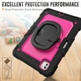 thumbnail image 4 of Case for iPad Pro 11 inch M4 2024/ M5 2025, 360 Rotating Stand Handle Pencil Holder Shoulder Strap Heavy Duty Shockproof Cover, Rose PC, 4 of 7