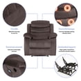 thumbnail image 6 of LOMAN KEVER Massage Heated Recliner Chair, 35" Width Recliner Sofa Chair, Living Room Chairs Manual Recliner Chair Home Theater Seating (Velvet, Brown), 6 of 7