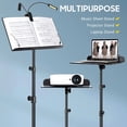 thumbnail image 5 of CAHAYA 6 IN 1 Sheet Music Stand with Stand Light Desktop Book Stand with Carrying Bag, Sheet Music Folder & Clip Metal Portable Solid Back for Guitar, Ukulele, Violin Players, 5 of 7